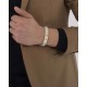 LACOSTE Βραχιόλι Δίχρωμο Ασημί Χρυσό Ζιργκόν Ανοξείδωτο Ατσάλι 2040636