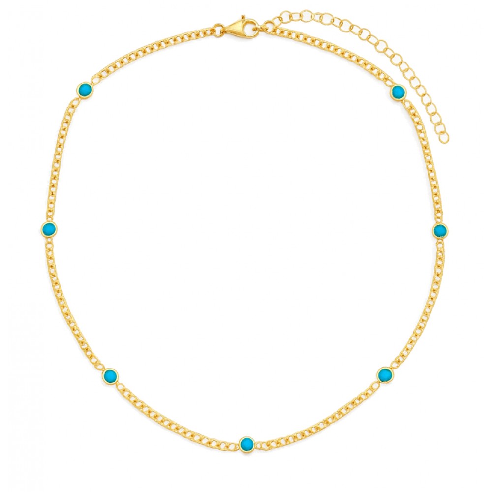 LAURA P Κολιέ Χρυσό Tennis Ασήμι 925 CH0038GT