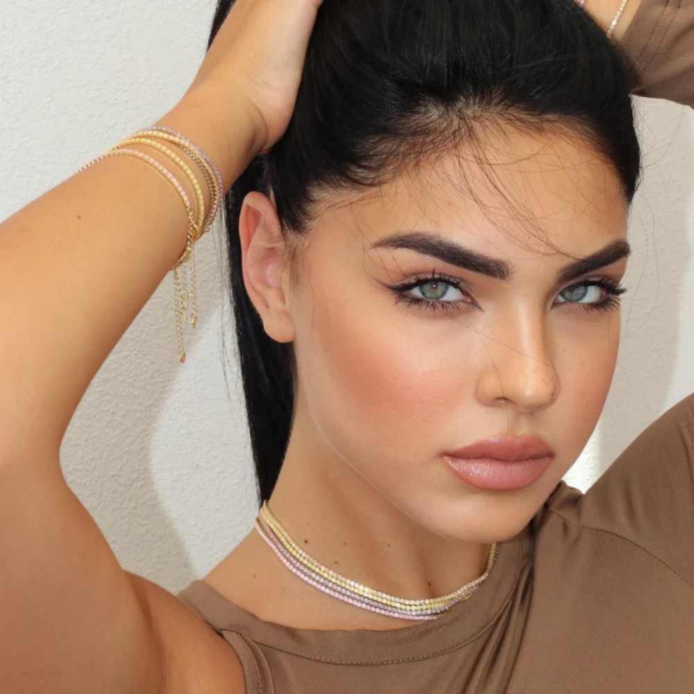 LAURA P Κολιέ Χρυσό Tennis Ασήμι 925 CL0077GG