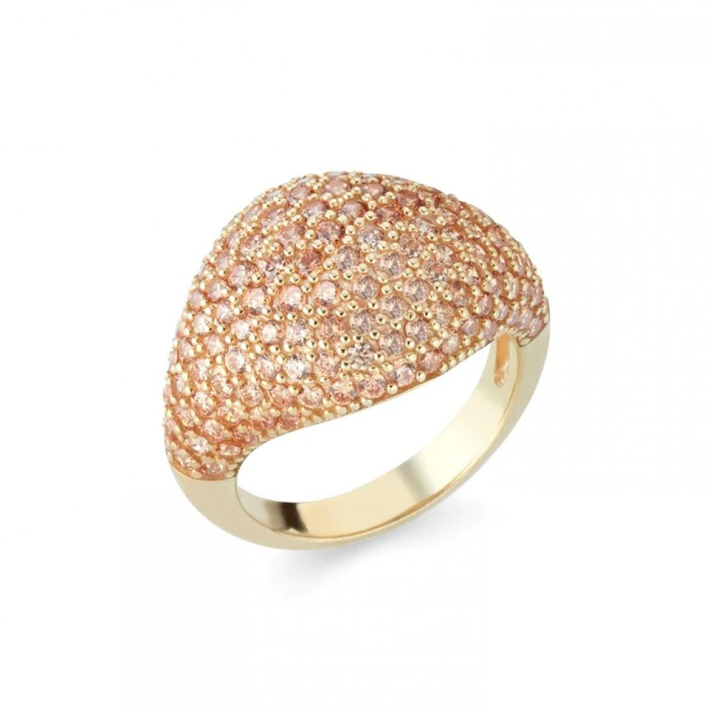 LAURA P Χρυσό Δαχτυλίδι Σεβαλιέ Ασήμι 925 AN0106GC