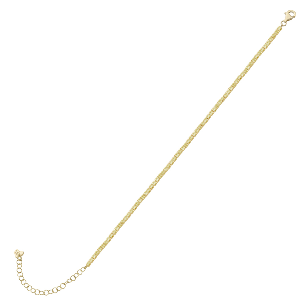 LAURA P Βραχιόλι Tennis Ασήμι 925 Χρυσές πέτρες BR0055GG