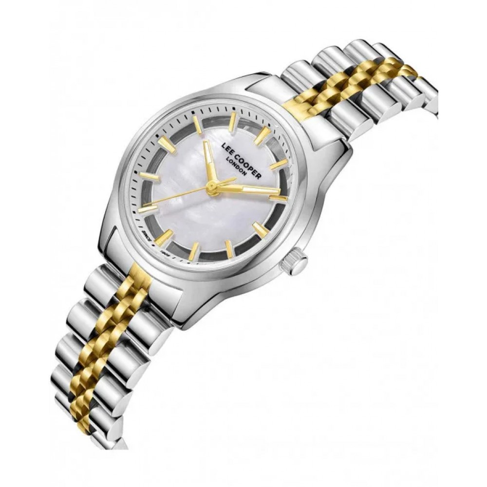 LEE COOPER Γυναικείο Ρολόι Ασημί/Επίχρυσο Ανοξείδωτο Ατσάλι LC08285.220