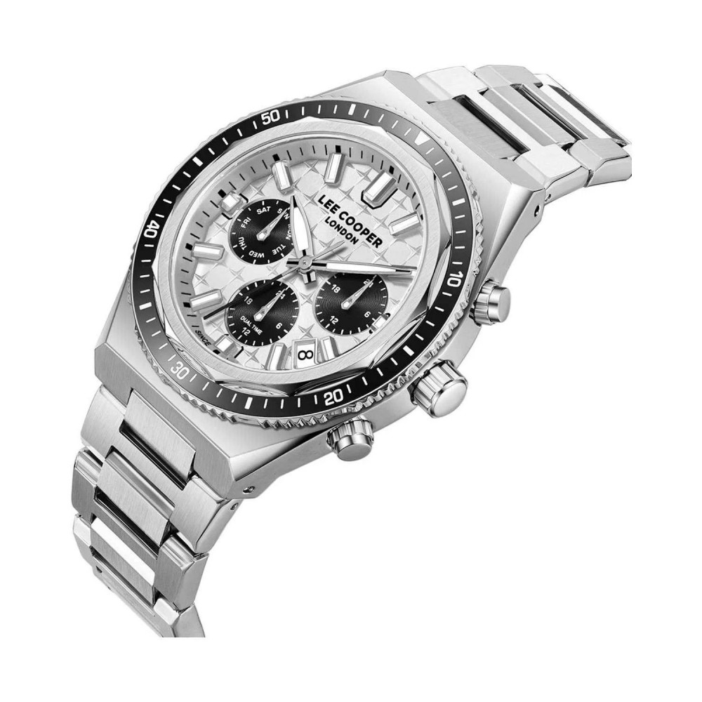 LEE COOPER Ανδρικό Ρολόι  Aσημί Ανοξείδωτο Ατσάλι LC08317.330