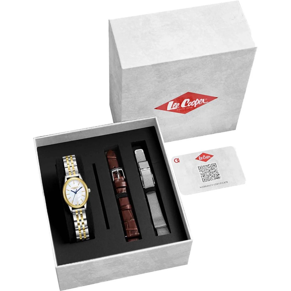 LEE COOPER Γυναικείο Ρολόι Δίχρωμο Ανοξείδωτο Ατσάλι Gift Set LC08319.220