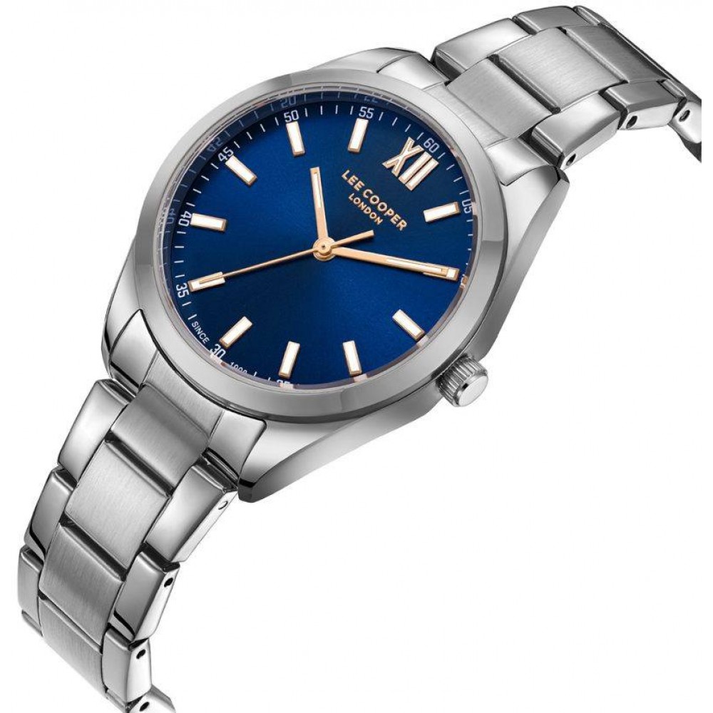LEE COOPER Ανδρικό Ρολόι Aσημί Ανοξείδωτο Ατσάλι LC08015.390