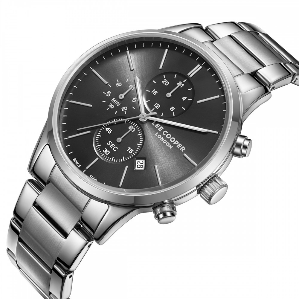 LEE COOPER Ανδρικό Ρολόι Multifunction Ασημί Ανοξείδωτο Ατσάλι LC08042.350