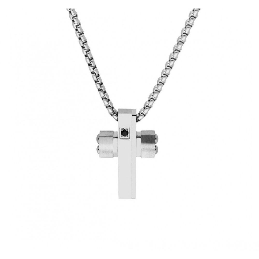LISKA Ανδρικός Σταυρός Ασημί Ανοξείδωτο Ατσάλι 87CD026