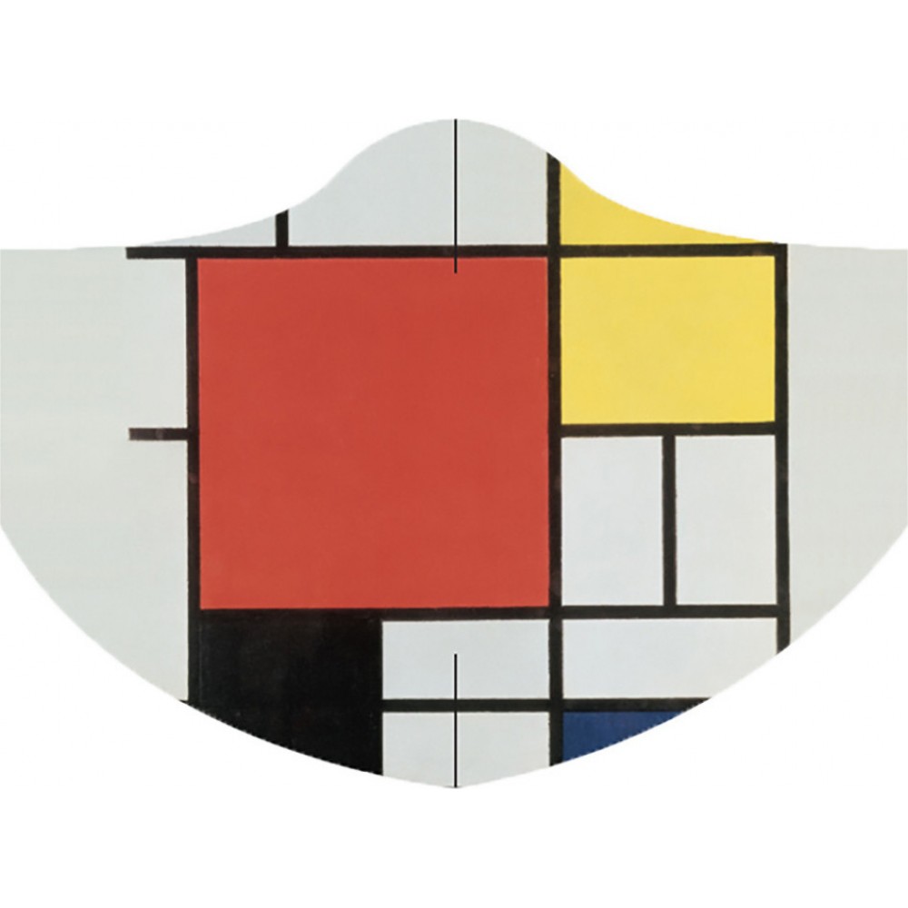 Face Mask LOQI PIET MONDRIAN Composition with Red, Yellow, Blue