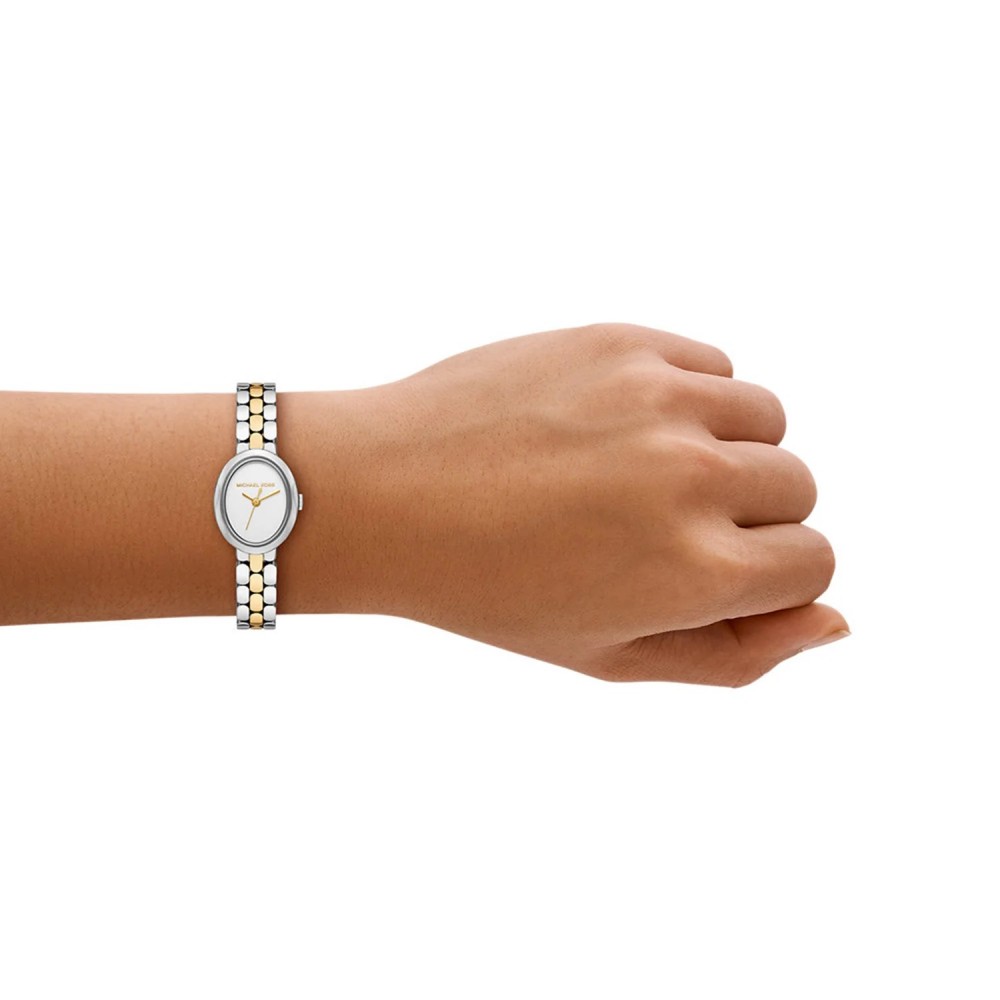 MICHAEL KORS ΡΟΛΟΙ Maude Γυναικείο Ρολόι Οβαλ Δίχρωμο Ανοξείδωτο Ατσάλι μπρασελέ MK4956