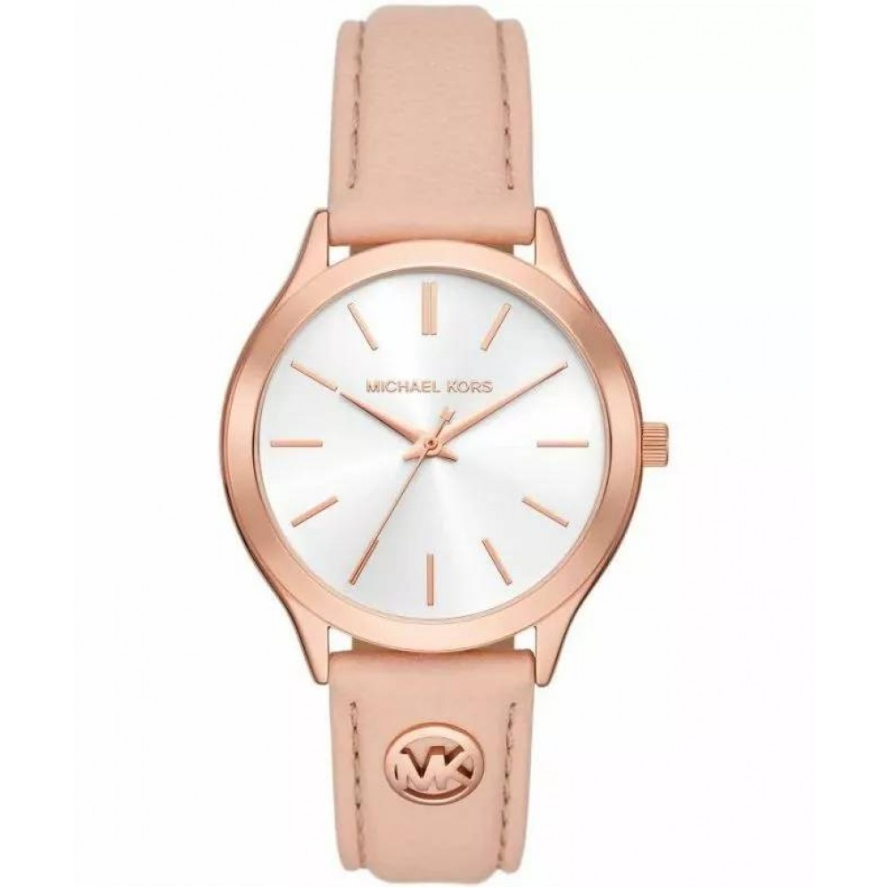 MICHAEL KORS ΡΟΛΟΙ Runway Slim Nude Leather Strap MK7545 MICHAEL KORS ΡΟΛΟΙ Runway Slim Nude Leather Strap MK7545