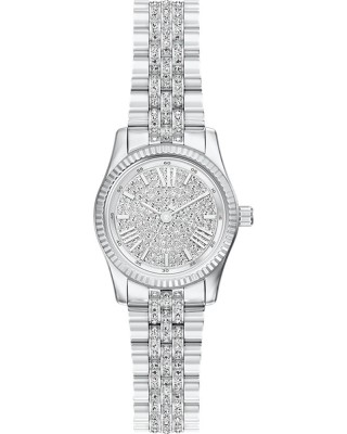 MICHAEL KORS ΡΟΛΟΙ LEXINGTON CRYSTAL SILVER STAINLESS STEEL MK7577 