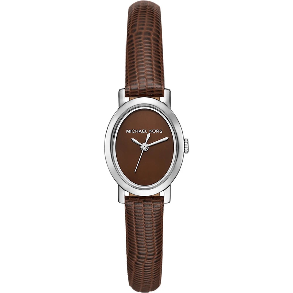 MICHAEL KORS ΡΟΛΟΙ Maude Γυναικείο Ρολόι Οβαλ Καφέ Δερμάτινο Λουρί MK7635