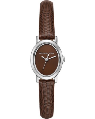 MICHAEL KORS ΡΟΛΟΙ Maude Γυναικείο Ρολόι Οβαλ Καφέ Δερμάτινο Λουρί MK7635