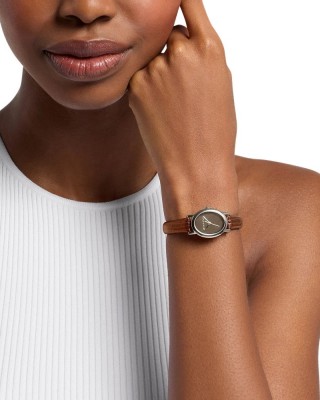MICHAEL KORS ΡΟΛΟΙ Maude Γυναικείο Ρολόι Οβαλ Καφέ Δερμάτινο Λουρί MK7635