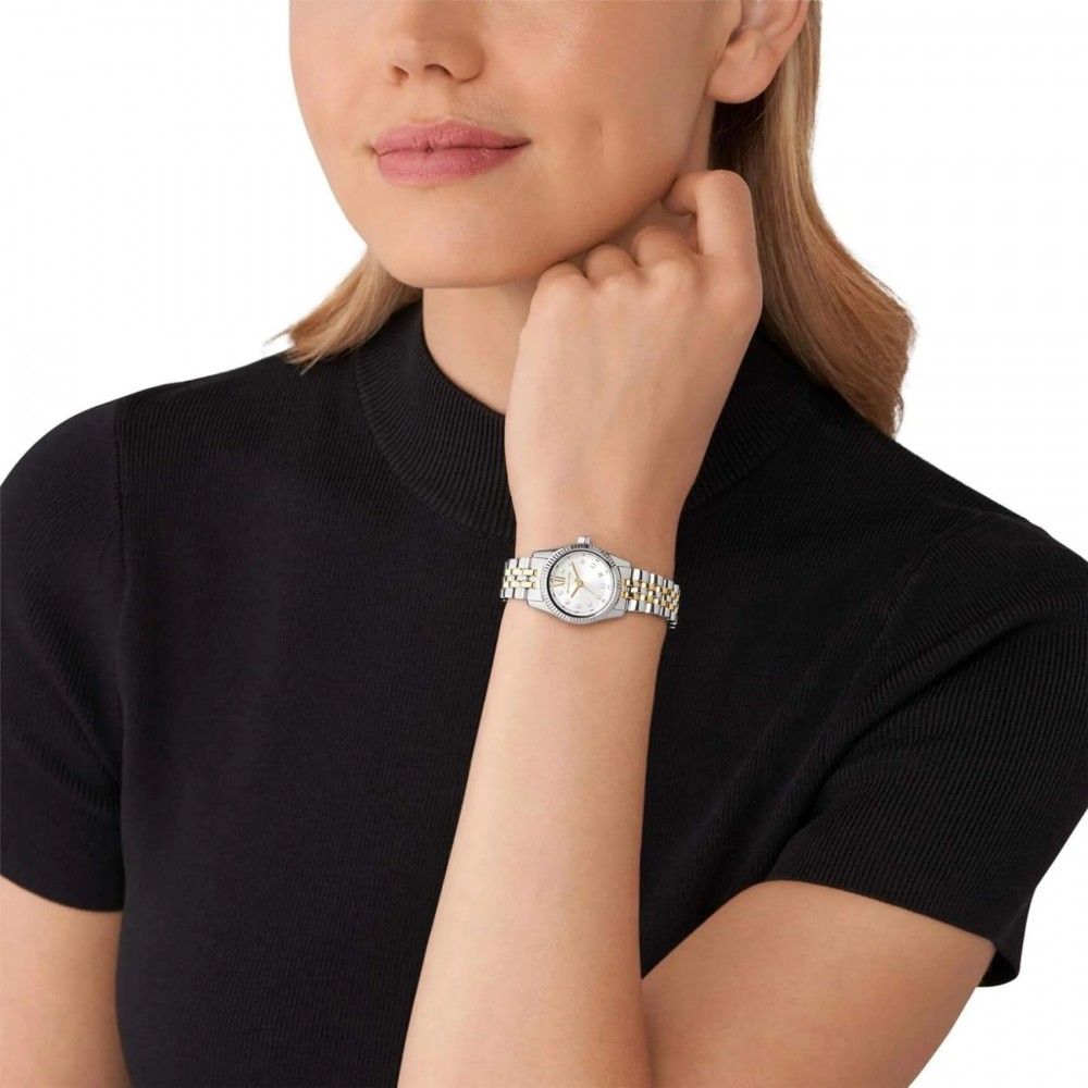 MICHAEL KORS ΡΟΛΟΙ LEXINGTON Γυναικείο Ρολόι Δίχρωμο Ανοξείδωτο Ατσάλι μπρασελέ MK4740