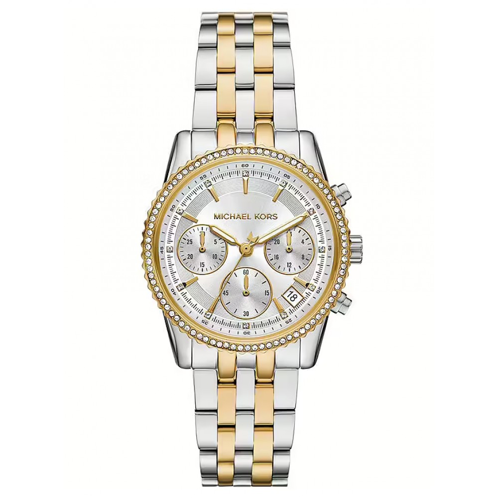 MICHAEL KORS ΡΟΛΟΙ RITZ CRYSTALS TWO TONE STAINLESS STEEL MK7532 MICHAEL KORS ΡΟΛΟΙ RITZ CRYSTALS TWO TONE STAINLESS STEEL MK7532