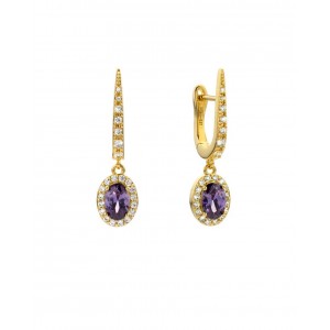 MYA BAY AMETHYST DYNASTY EARRINGS GOLD BO-385