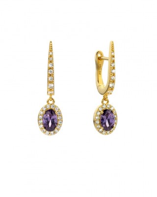 MYA BAY AMETHYST DYNASTY EARRINGS GOLD BO-385