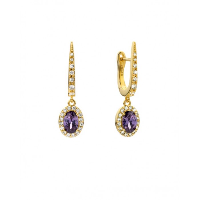 MYA BAY AMETHYST DYNASTY EARRINGS GOLD BO-385