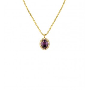 MYA BAY AMETHYST DYNASTY NECKLACE GOLD CO-442