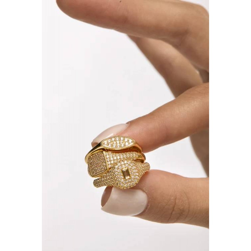 MYA BAY SQUARE SIGNET RING GOLD BA-438