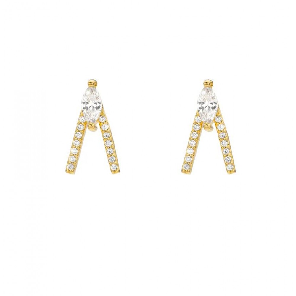 MYA BAY BIRD EARRINGS GOLD HOOPS BO-367