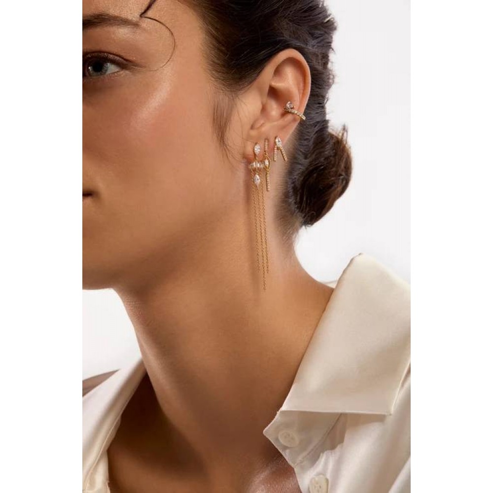 MYA BAY BIRD EARRINGS GOLD HOOPS BO-367