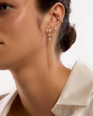 MYA BAY BIRD EARRINGS GOLD HOOPS BO-367