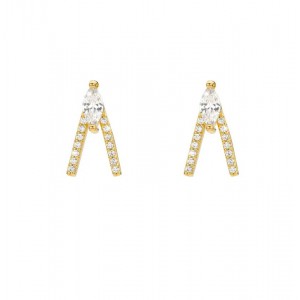 MYA BAY BIRD EARRINGS GOLD HOOPS BO-367