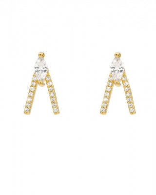 MYA BAY BIRD EARRINGS GOLD HOOPS BO-367