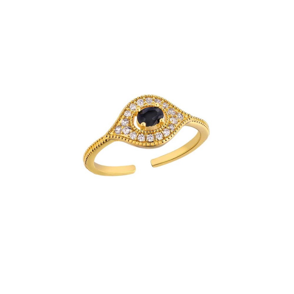 MYA BAY BLACK MAJESTIC EYE RING GOLD BA-389