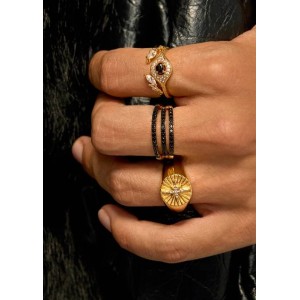 MYA BAY BLACK MAJESTIC EYE RING GOLD BA-389