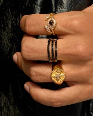 MYA BAY BLACK MAJESTIC EYE RING GOLD BA-389