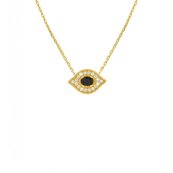 MYA BAY BLACK MAJESTIC EYE NECKLACE GOLD CO-428