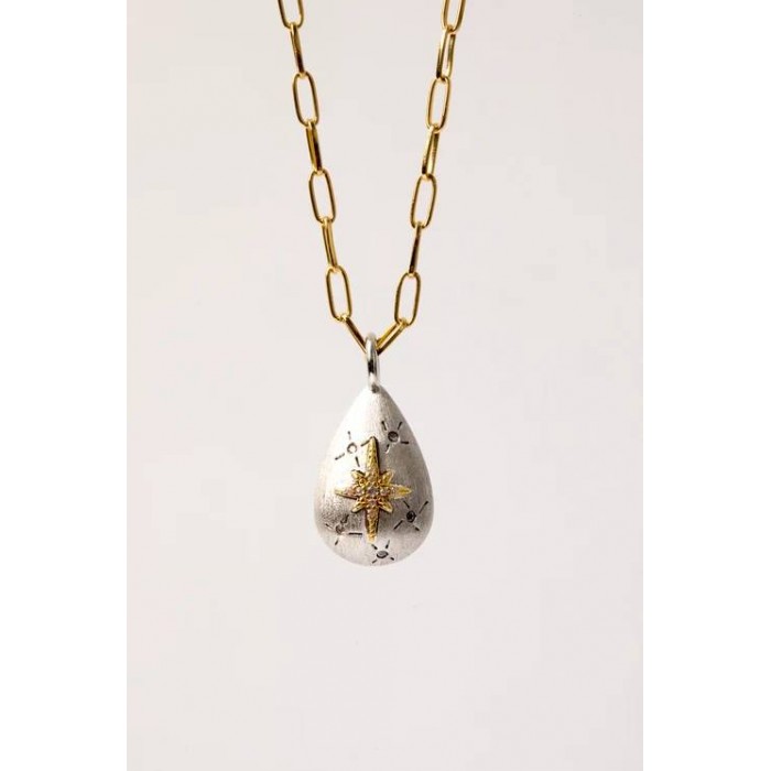 MYA BAY DROP NECKLACE TWO-TONE CO-447