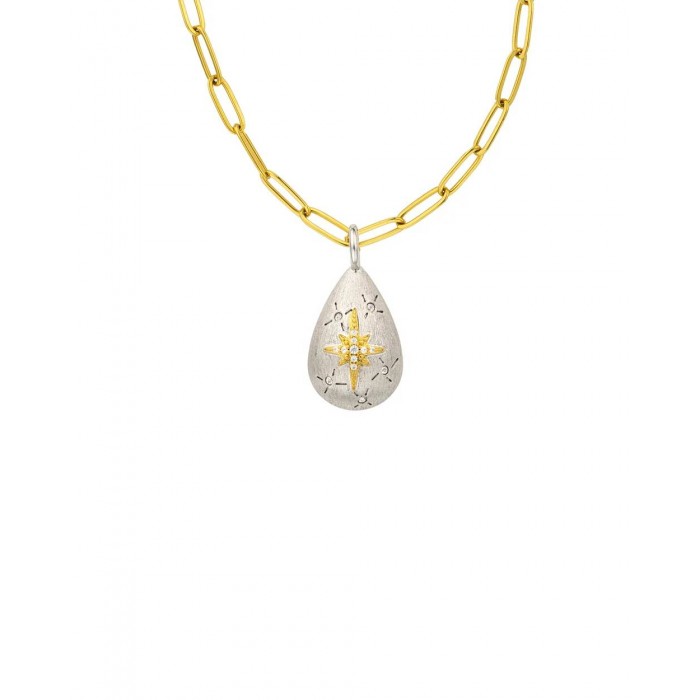 MYA BAY DROP NECKLACE TWO-TONE CO-447