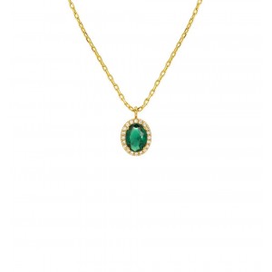 MYA BAY GREEN DYNASTY NECKLACE GOLD CO-441