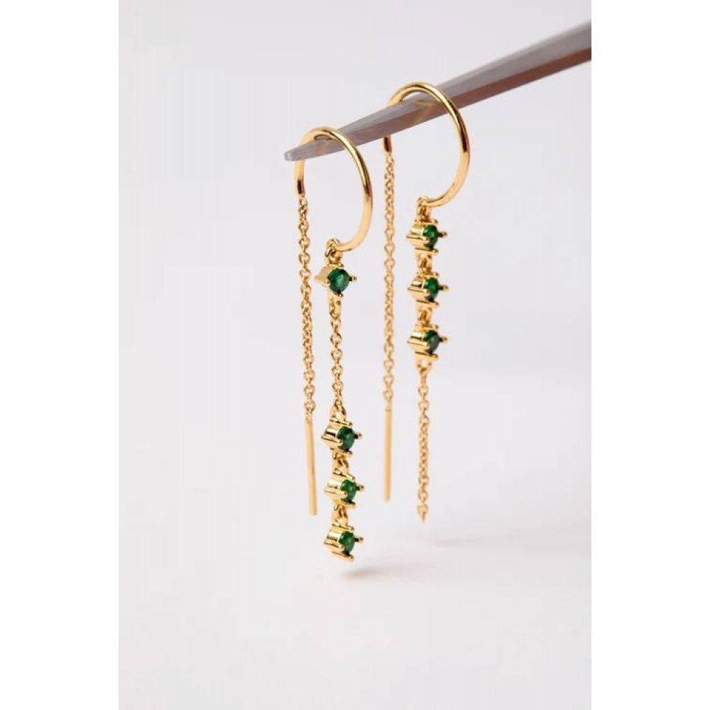 MYA BAY GREEN RIALTO EARRINGS GOLD BO-383