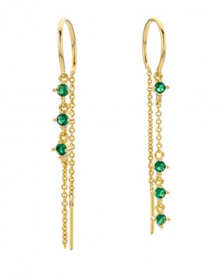 MYA BAY GREEN RIALTO EARRINGS GOLD BO-383