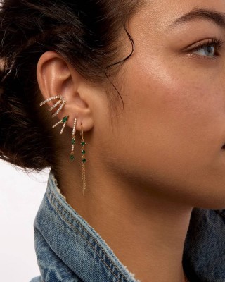 MYA BAY GREEN RIALTO EARRINGS GOLD BO-383