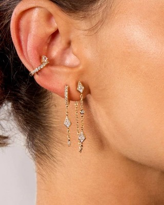 MYA BAY LOSANGE TWIN EARRINGS GOLD BO-338