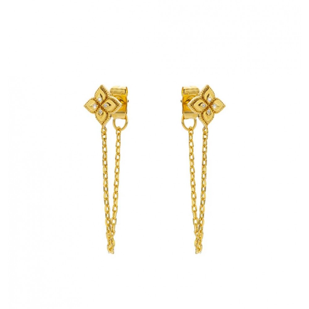 MYA BAY LOTUS CHAIN EARRINGS GOLD  BO-398