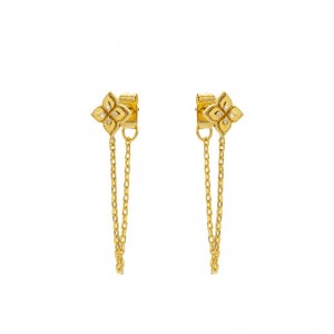 MYA BAY LOTUS CHAIN EARRINGS GOLD  BO-398