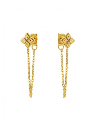 MYA BAY LOTUS CHAIN EARRINGS GOLD  BO-398