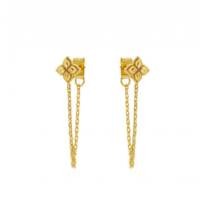 MYA BAY LOTUS CHAIN EARRINGS GOLD  BO-398