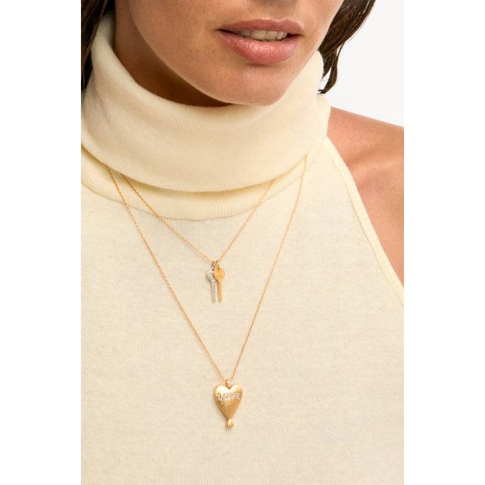 MYA BAY LOVE TWIN HEARTS NECKLACE GOLD CO-486