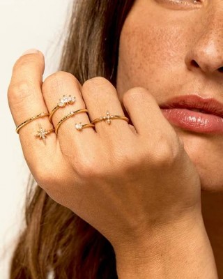 MYA BAY MAGNOLIA HOOPS RING GOLD BA-386