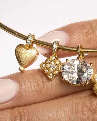 MYA BAY LITTLE TWIN HEARTS PENDANT GOLD PED-85