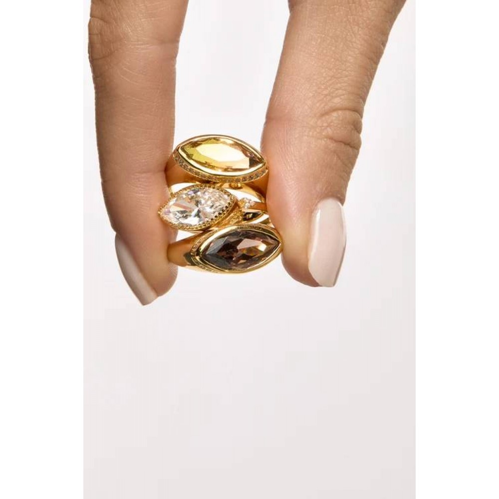 MYA BAY SMOKED BROWN IDENTITY RING GOLD BA-439