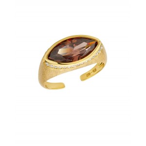 MYA BAY SMOKED BROWN IDENTITY RING GOLD BA-439